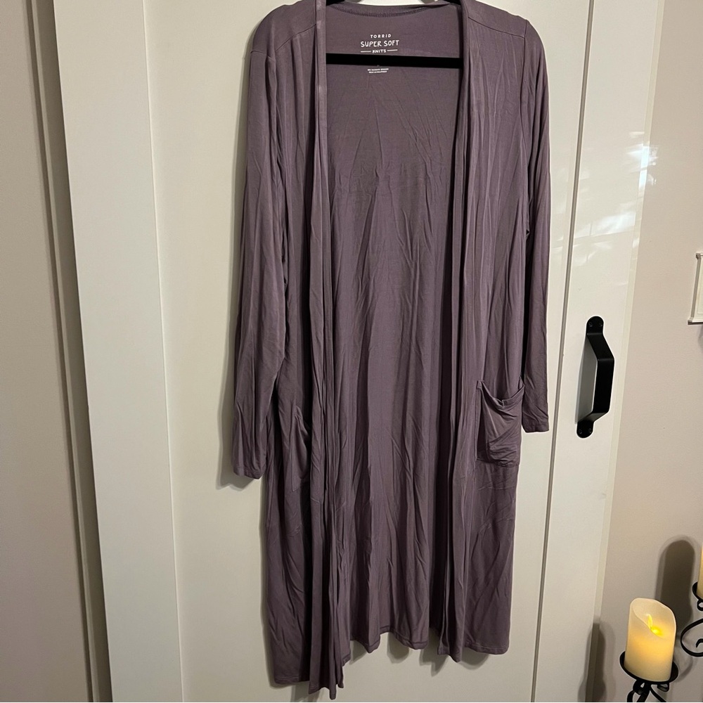 Torrid Purple Super Soft Knit longline cardigan